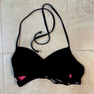 PINK by Victoria’s Secret Black Strappy Bikini Top 34D